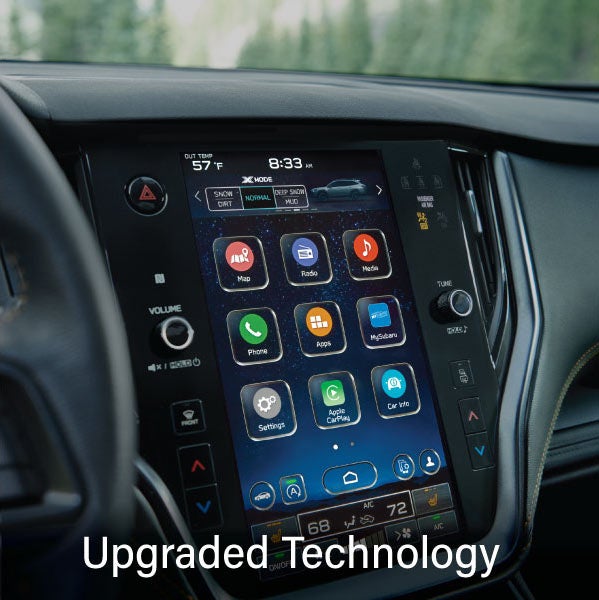 An 8-inch available touchscreen with the words “Ugraded Technology“. | Briggs Subaru of Topeka in Topeka KS