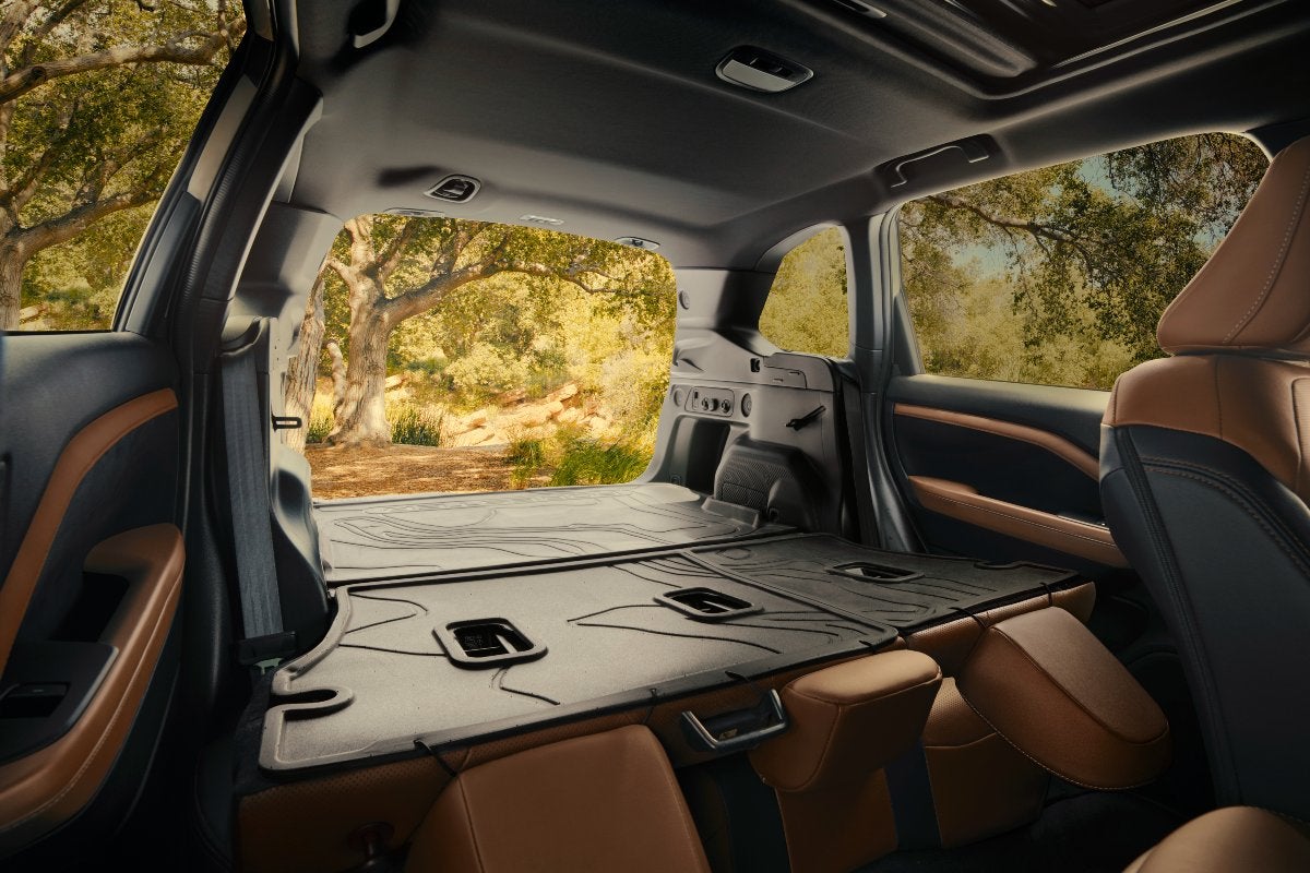 2025 Subaru Forester Interior Cabin Cargo Area with Seats Folded Open Tailgate