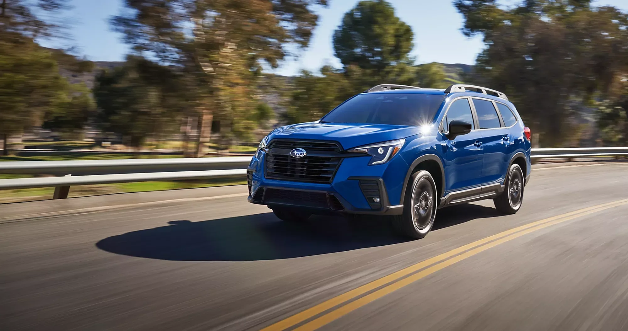 A Subaru Ascent on a highway.