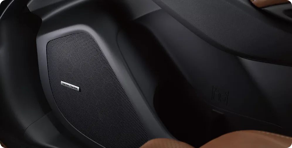Harman Kardon speaker grille detail inside the 2026 Subaru Ascent