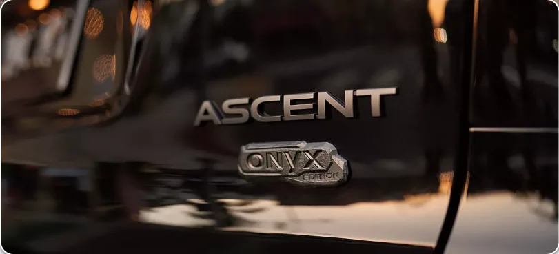 Ascent Onyx badging on the rear tailgate