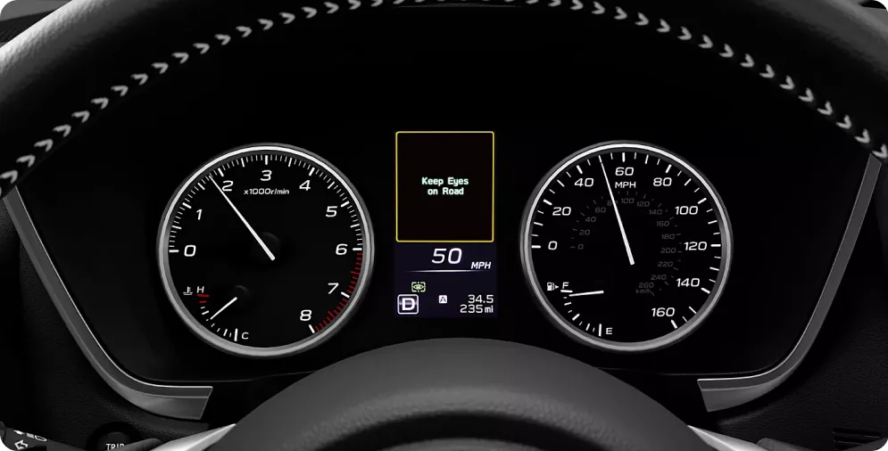 Digital instrument cluster display in the 2026 Subaru Ascent