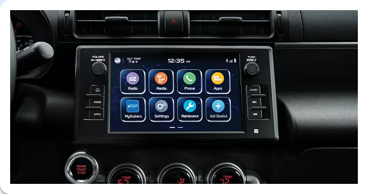 8-inch Subaru Multimedia System touchscreen in the 2026 Subaru BRZ