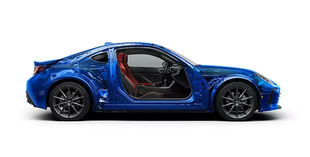 Cutaway view of the lightweight 2026 Subaru BRZ chassis