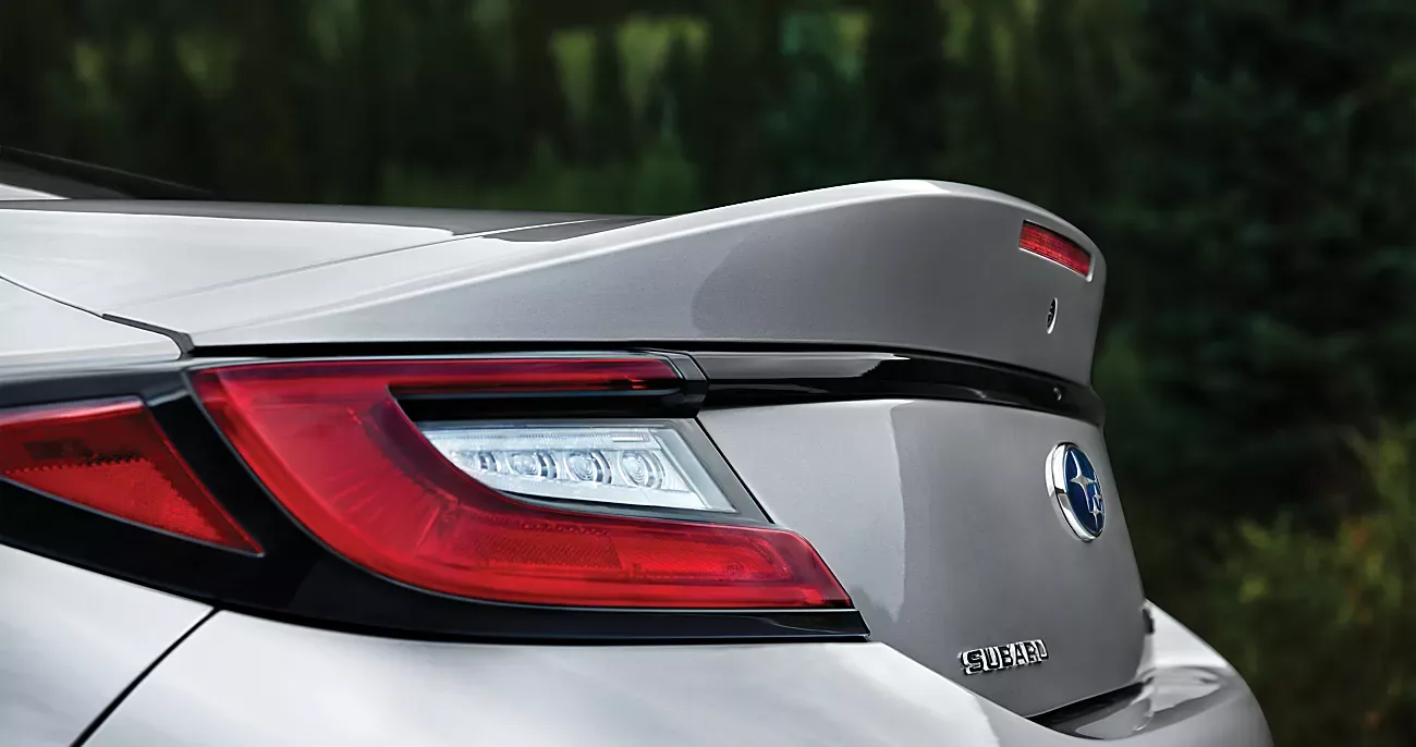 Rear spoiler and taillight detail on the 2026 Subaru BRZ