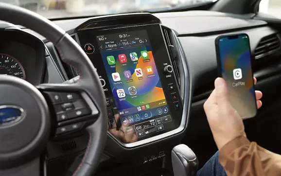 Subaru multimedia touchscreen with wireless smartphone integration