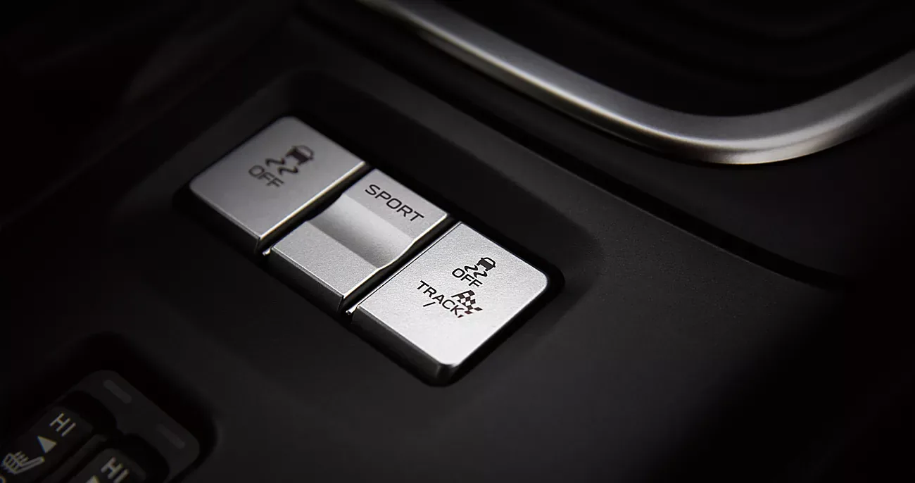 Sport and Track mode switches on the centre console of the 2026 Subaru BRZ