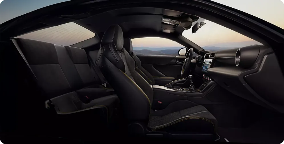 Fold-down rear seatback opening up extra cargo space in the 2026 Subaru BRZ