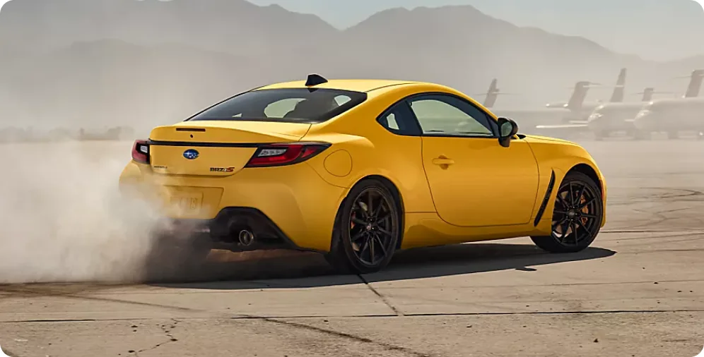 2026 Subaru BRZ Series.Yellow cornering hard on a test track