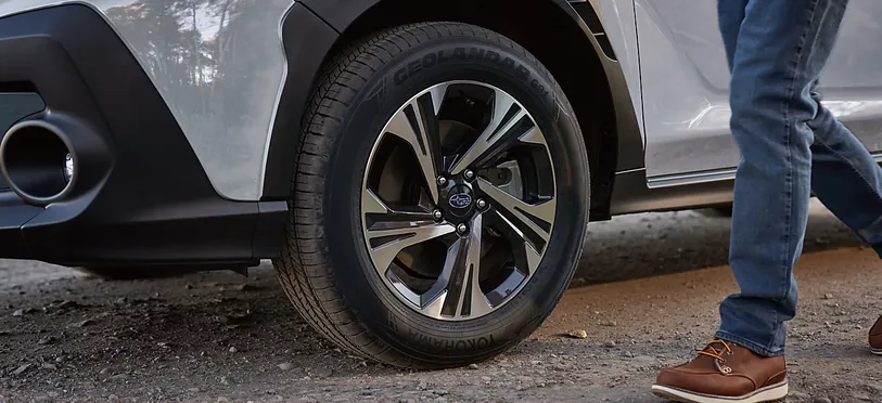Angular alloy wheel and protective cladding on the 2026 Subaru Crosstrek