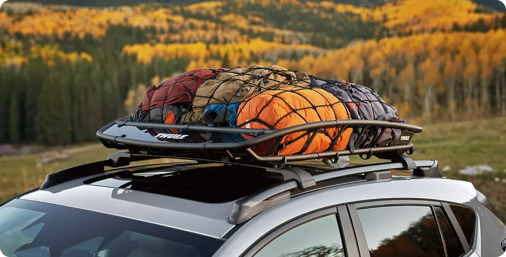 Roof rails and a loaded cargo basket on the 2026 Subaru Crosstrek Hybrid