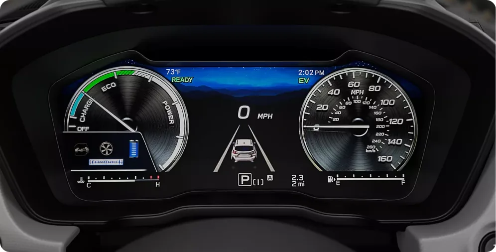 Fully digital instrument cluster in the 2026 Subaru Crosstrek Hybrid