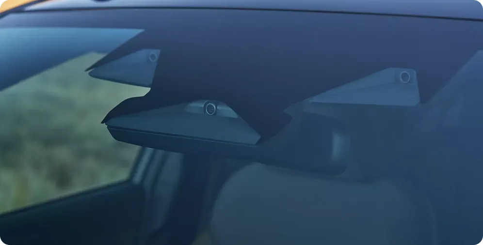 EyeSight stereo cameras mounted behind the windshield of the 2026 Crosstrek Hybrid