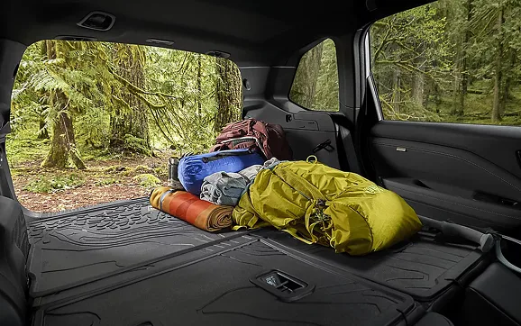 Camping gear loaded in the cargo area of the 2026 Subaru Forester
