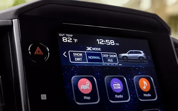 X-MODE settings displayed on the 2026 Subaru Forester touchscreen