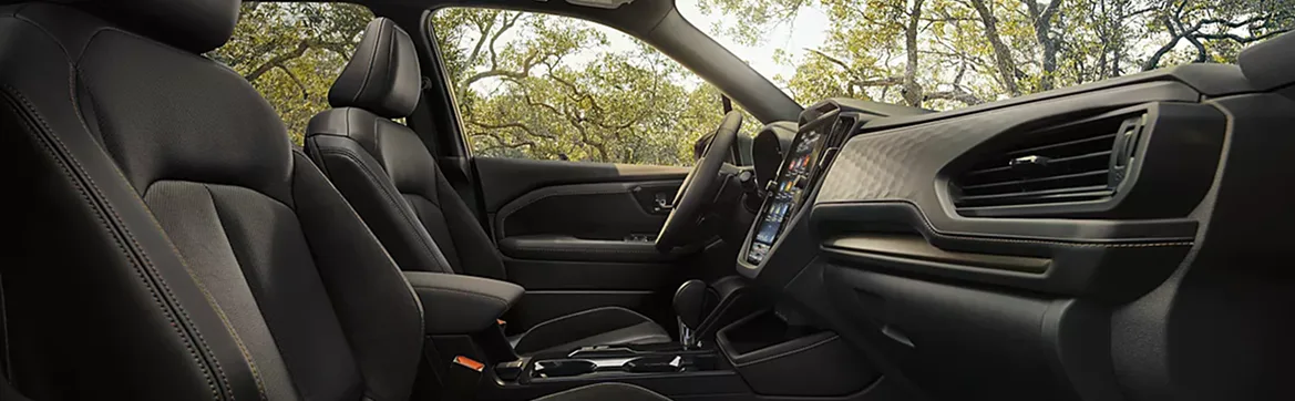 Front seats and center console of the 2026 Subaru Forester