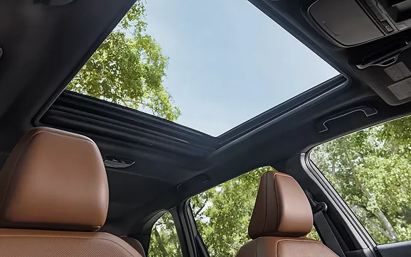 Panoramic moonroof above the rear seats of the 2026 Subaru Forester