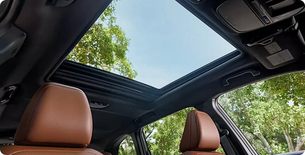 Panoramic power moonroof above the rear seats of the 2026 Subaru Forester