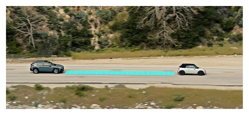 Advanced Adaptive Cruise Control maintaining a set distance from the vehicle ahead