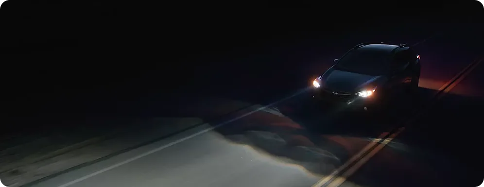 Steering Responsive Headlights lighting a dark road ahead