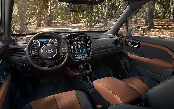 Dashboard and touchscreen of the 2026 Subaru Forester Hybrid