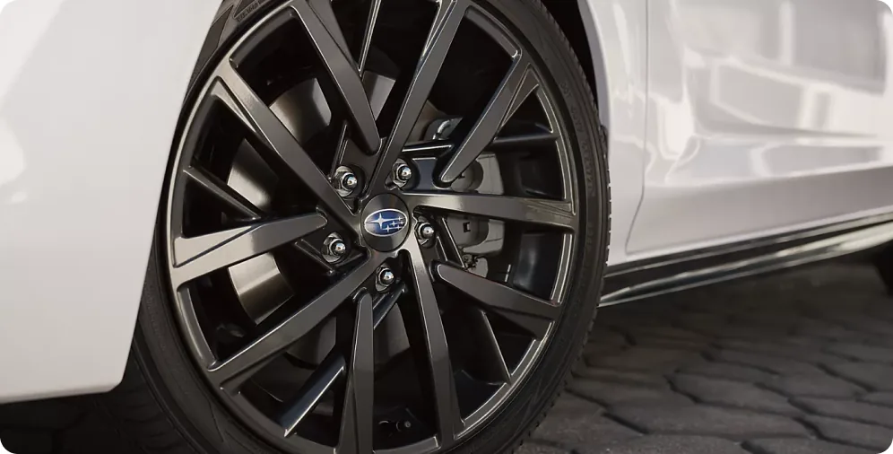 18-inch dark gray-finish alloy wheel on the 2026 Subaru Impreza RS