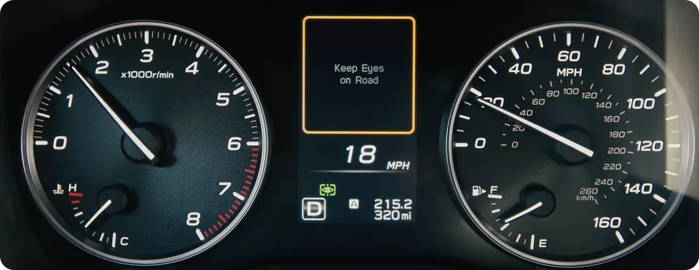 DriverFocus keep-eyes-on-road alert in the instrument cluster