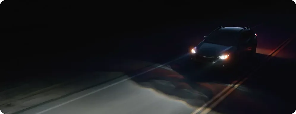 Steering Responsive Headlights lighting a night-time curve
