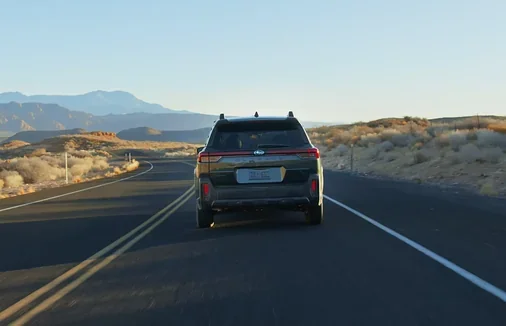 Subaru Outback travelling a long open highway