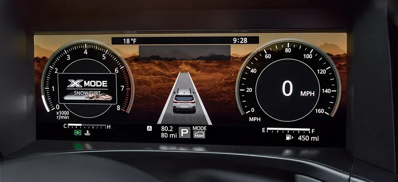 12.3-inch digital instrument cluster showing X-MODE