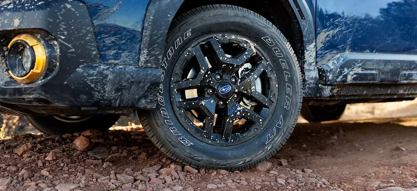 Outback Wilderness all-terrain tire and wheel detail