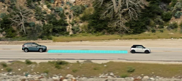 Adaptive Cruise Control maintaining distance from the vehicle ahead