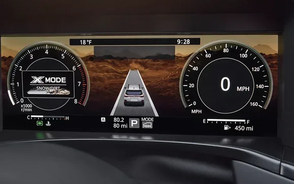 Digital instrument cluster with X-MODE display