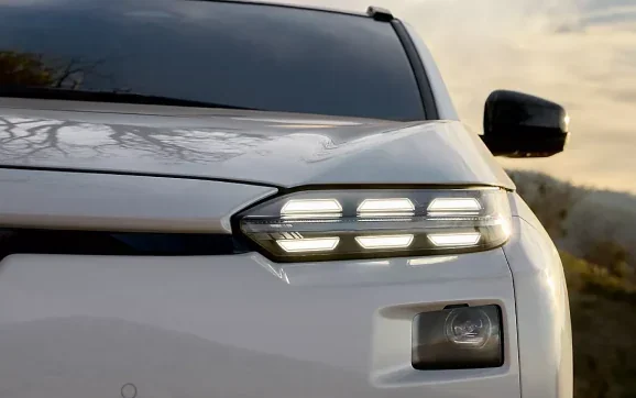 Multi-element LED headlight detail on the 2026 Subaru Solterra