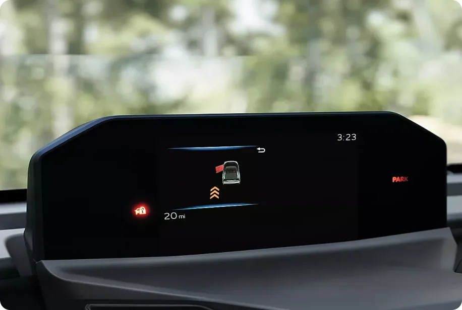 Parking Support Brake alert shown on the 2026 Subaru Solterra instrument cluster