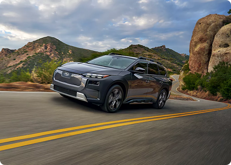 2026 Subaru Trailseeker on a canyon road with driver monitoring active