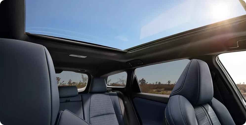 Panoramic fixed-glass roof above the 2026 Subaru Trailseeker cabin