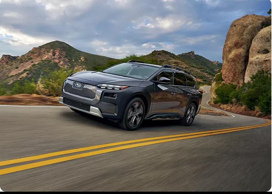 2026 Subaru Trailseeker on a canyon road with driver monitoring active