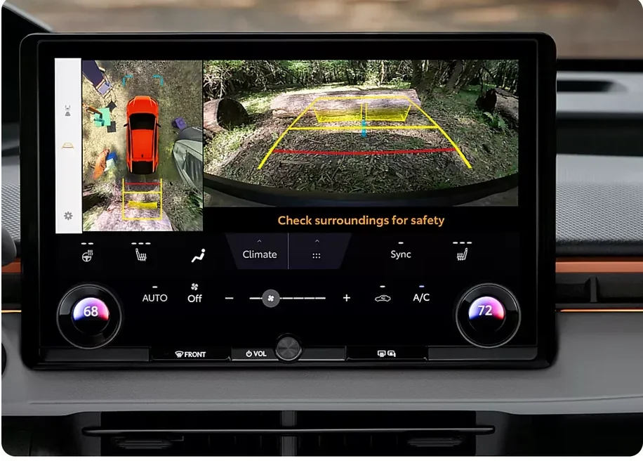 Panoramic View Monitor surround-view camera display while parking