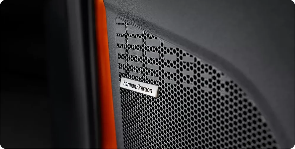 Harman Kardon premium speaker detail inside the 2026 Subaru Trailseeker