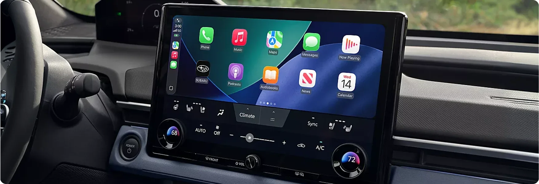2026 Subaru Trailseeker cabin with the standard 14-inch high-resolution touchscreen