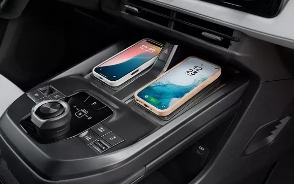 Dual wireless device chargers in the Uncharted center console