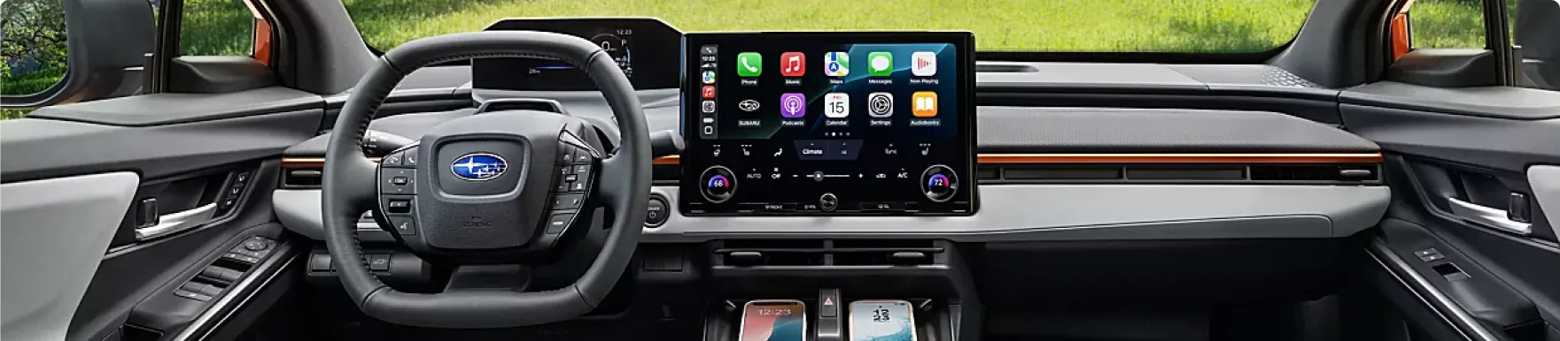 2026 Subaru Uncharted cockpit with the standard 14-inch high-resolution touchscreen
