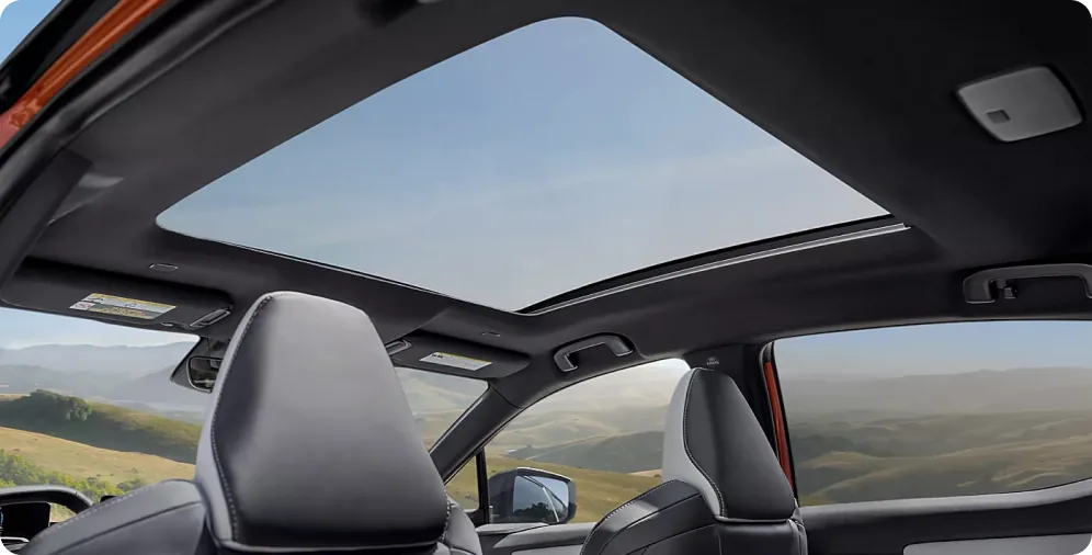 Panoramic fixed-glass roof above the 2026 Subaru Uncharted cabin