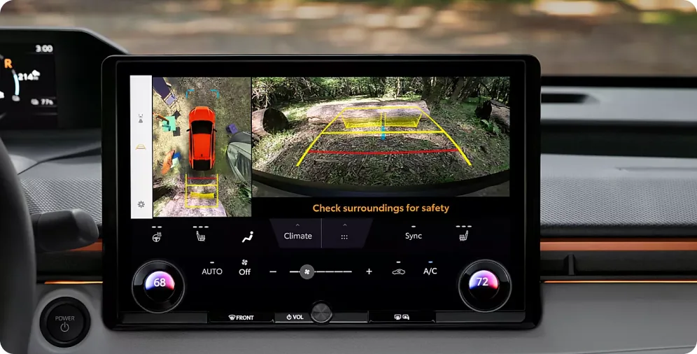 Panoramic View Monitor surround-view camera display while parking