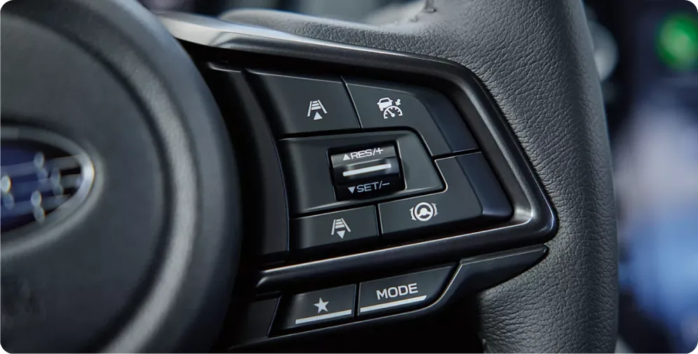 Drive Mode Select controls on the steering wheel of the 2026 Subaru WRX GT