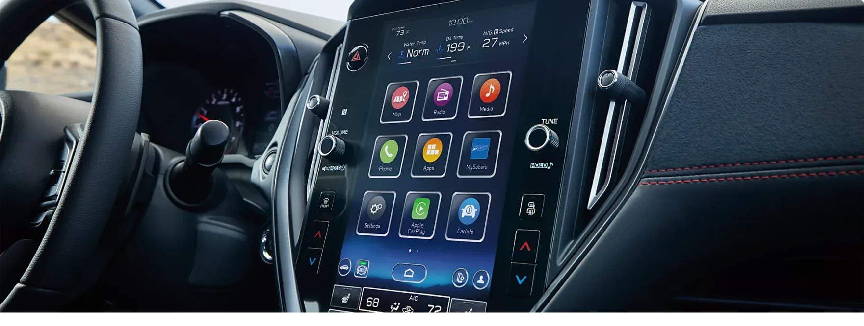 Standard 11.6-inch Subaru Multimedia System touchscreen in the 2026 WRX cabin