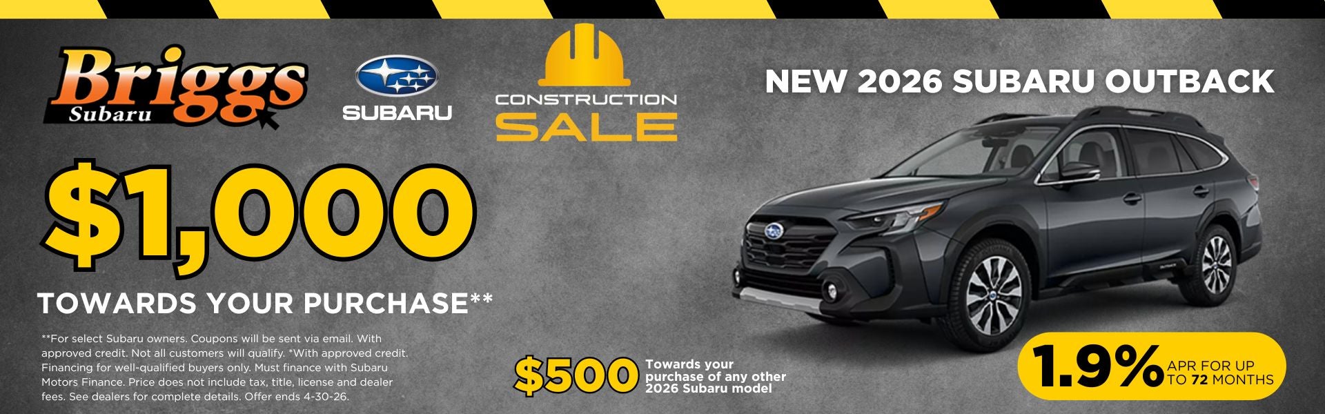 New 2026 Subaru outback