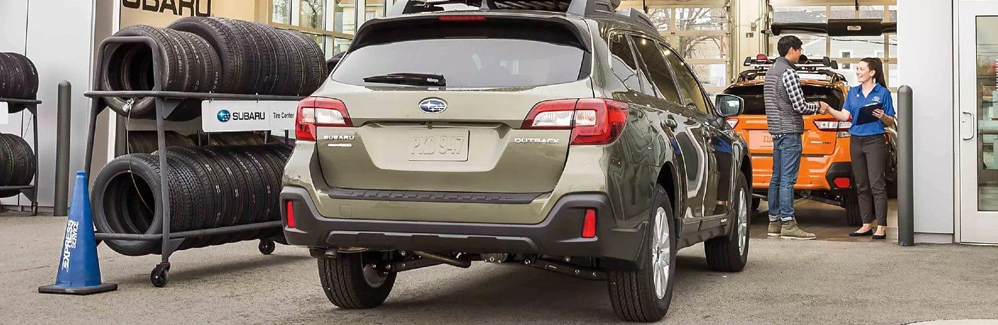 Subaru Vehicle Pulling into Service Bay